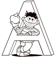 A coloring page of sesame street